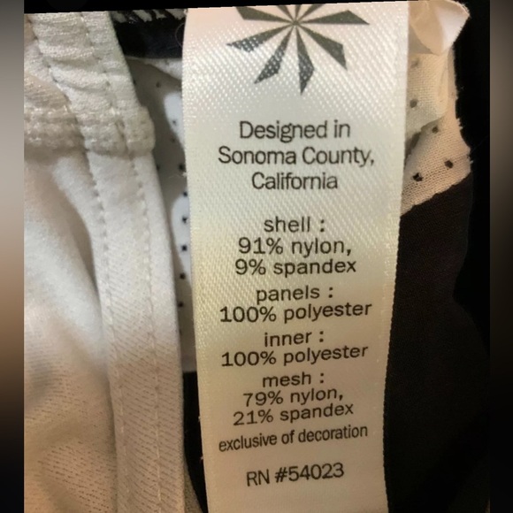 Athleta Women's Black White 3 Inch Running Athletic Shorts Attached Brief Medium - Picture 3 of 8